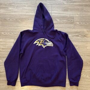 Baltimore Ravens VTG NFL Purple Hoodie Team Apparel Pullover Sweatshirt Womens M